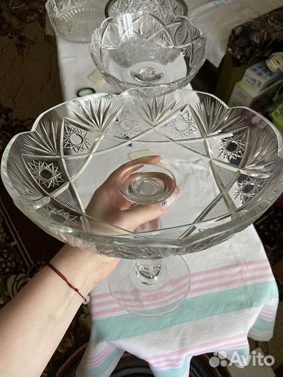 Ваза для фруктов на ножке СССР