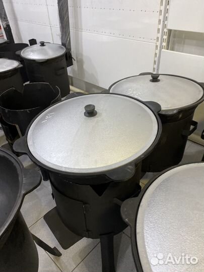 Казан чугунный на 16 л + печь