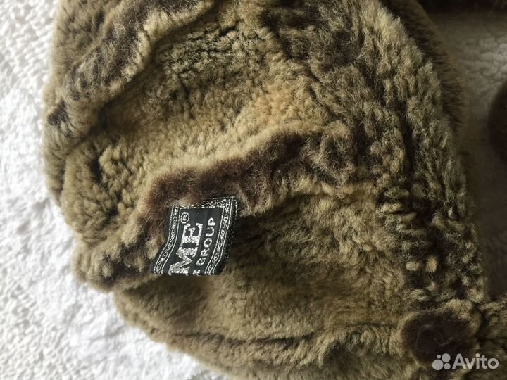 Шапка для девочки овчина и кожа