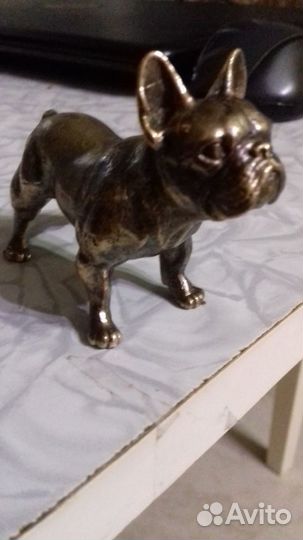 Французский бульдог - статуэтка из бронзы