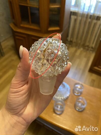 Графин с бокалами из богемского хрусталя