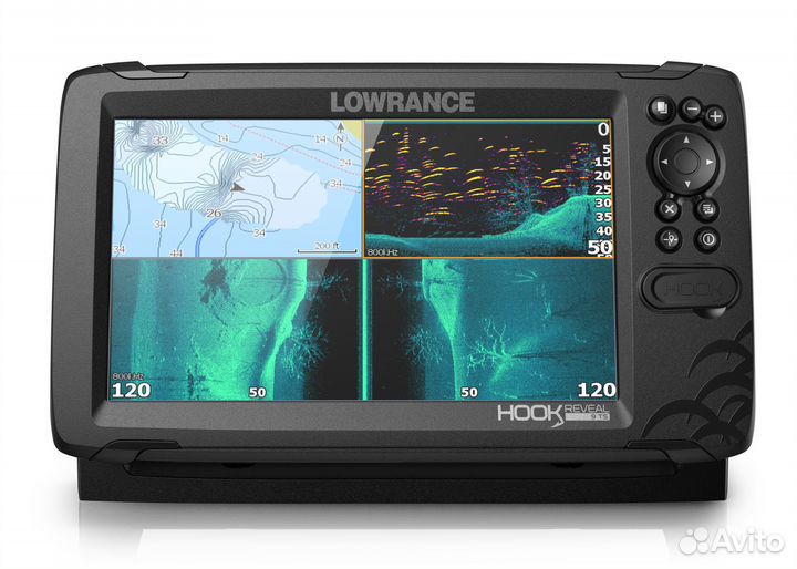 Lowrance hook reveal 9 с датчиком TripleShot