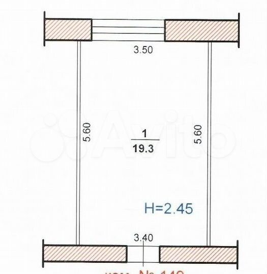 Комната 19,3 м² в > 9-к., 4/5 эт.