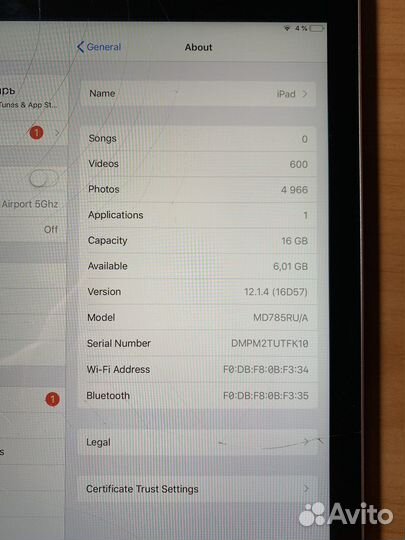 iPad air 1 16gb