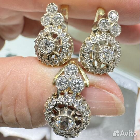 Золотой клмплект 750 проба, пс