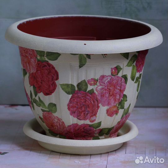 Горшок для цветов. Декупаж