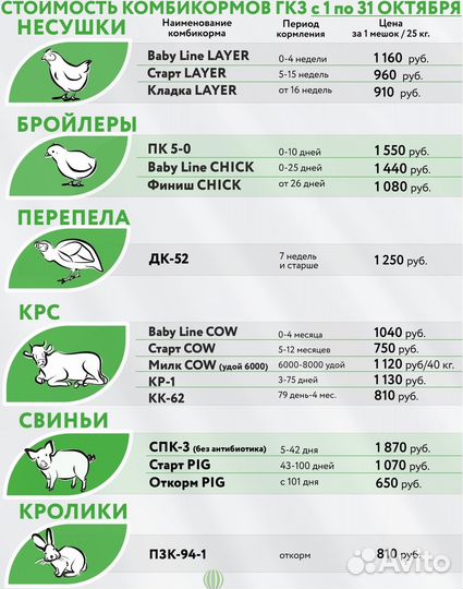 Комбикорм гкз