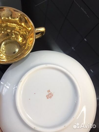 Чашка с блюдцем фарфор