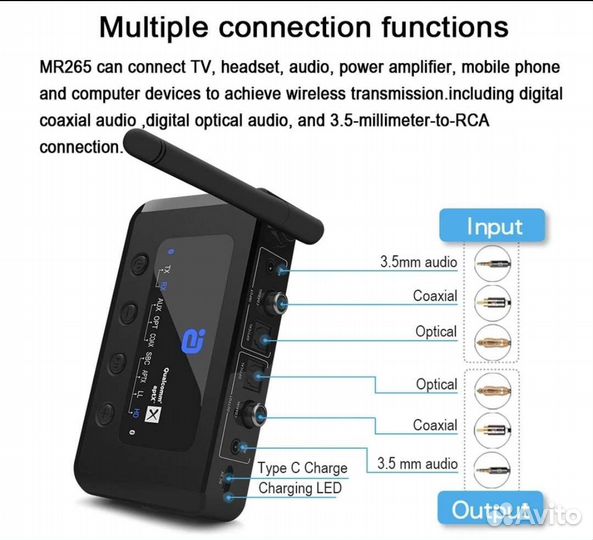 Ayino Bluetooth аудио aptX LL /HD 2-в-1