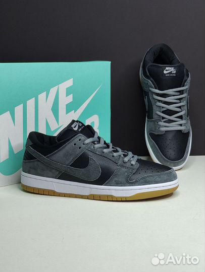 Кроссовки nike SB Dunk Low Dark Grey Black Gum