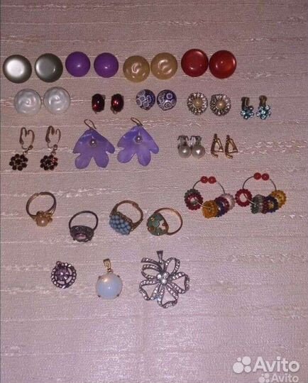 Клипсы винтаж и другая бижутерия