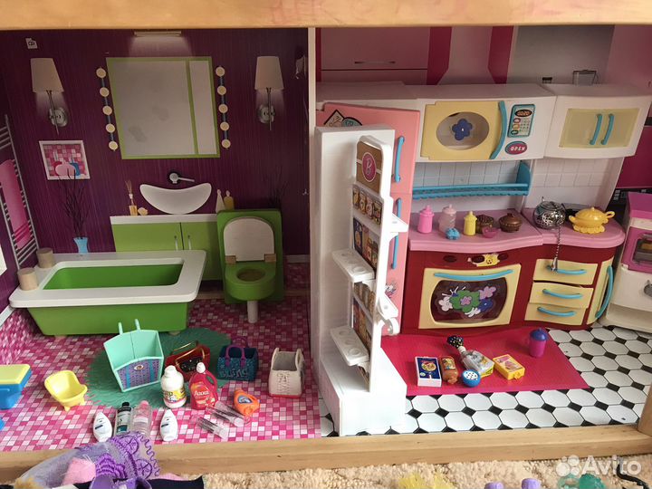 Кукольный домик для барби с мебелью