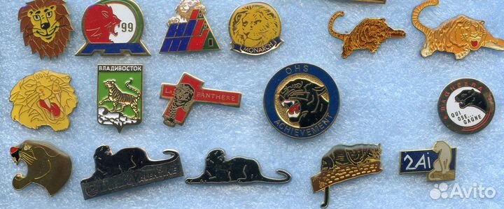 Коллекция значки Кошки Собаки Тигры Львы