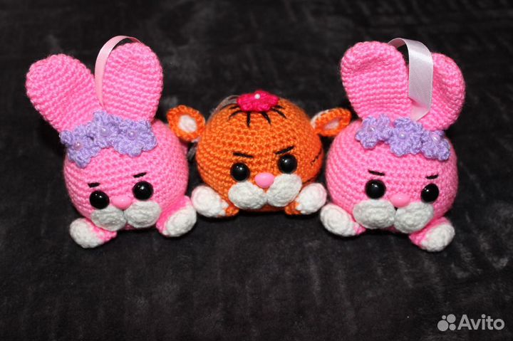 Вязаные игрушки ручной работы, мочалки именные