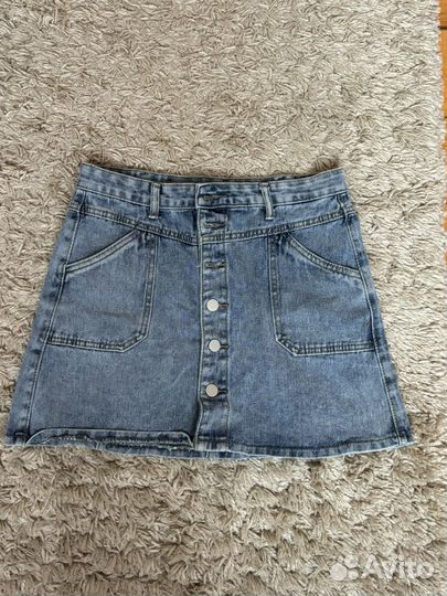 Джинсовая юбка миди