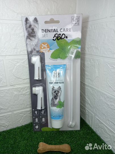 Зубная щётка и паста для собак и кошек
