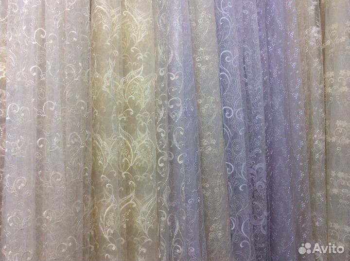 Тюль с вышивкой, готовые комплекты