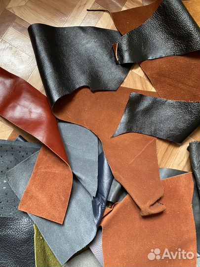 Кожа натуральная в лоскутах для рукоделия