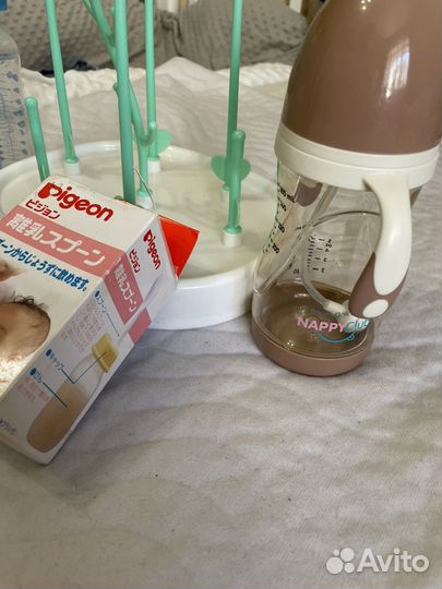 Набор для кормления, бутылочки, соски, подставка