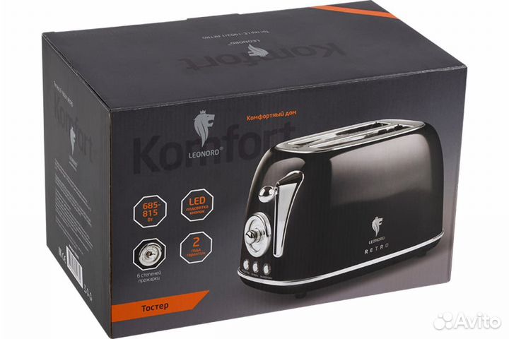 Тостер Leonord LE-1903/1 retro чёрный