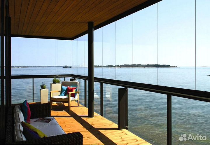 Безрамное остекление панорамное террас