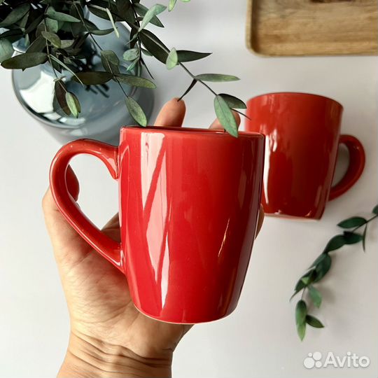 Кружка красная 350 мл керамическая чашка