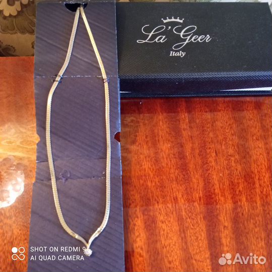 Колье с фианитом, длина 40 см