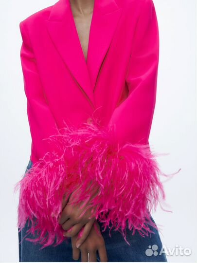 Пиджкак с перьями zara