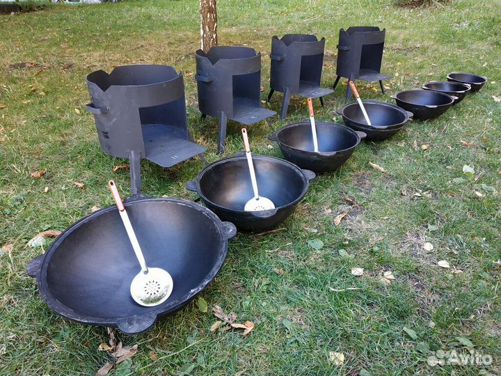 Набор для дачи - чугунный казан 12 л. и печь