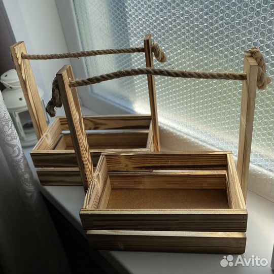 Деревянный ящик, кашпо