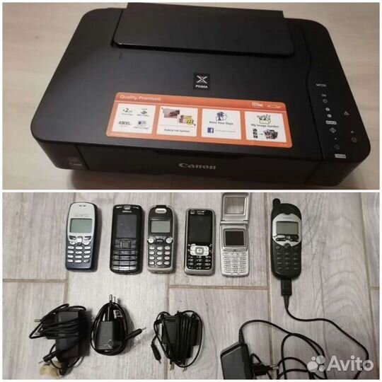 Принтер, телефоны, провода/зарядки, навигатор