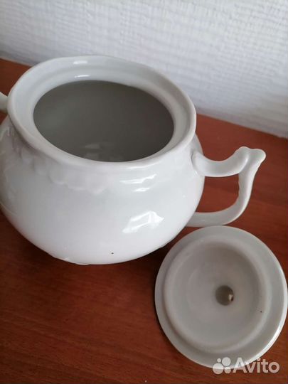 Сахарница фарфор белый с рисунком