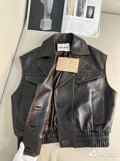 Жилет кожаный Miu Miu