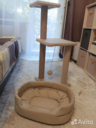 Лежанка и когтеточка для кошек
