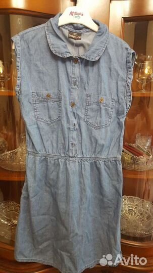 Джинсовое летнее платье для девочки 164