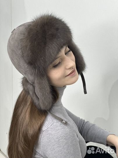 Шапка ушанка из соболя
