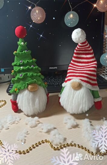 Сказочные гномы, вязаные игрушки