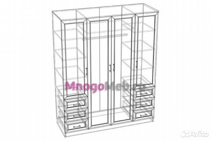 Шкаф четырехстворчатый 