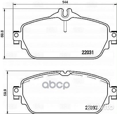 Колодки тормозные mercedes W205 14- передние L