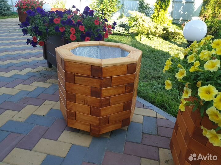 Кашпо для цветов уличное деревянное