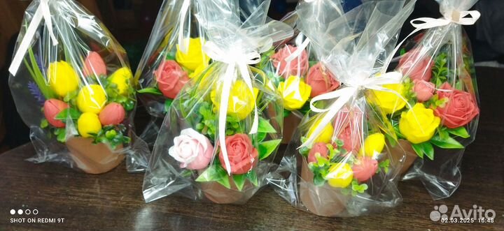 Букетики из мыла