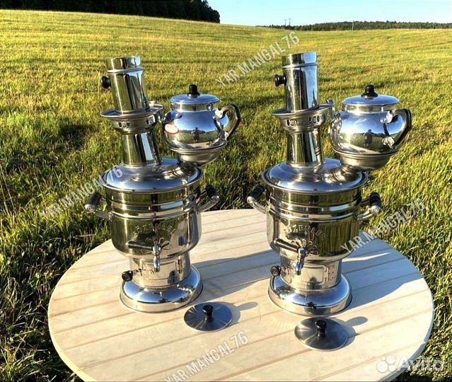 Дровяной самовар на углях и дровах