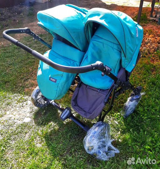 Коляска для двойни 2 В 1 riko basic saxo 01