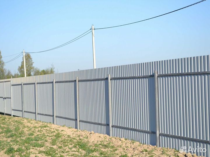 Заборы из профнастила под заказ 2м