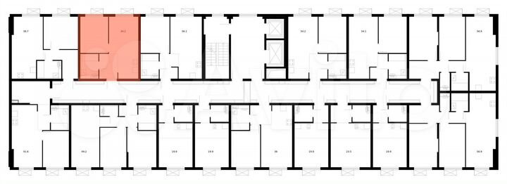 1-к. квартира, 34,2 м², 6/16 эт.