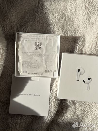Коробка от airpods 3 с чеком