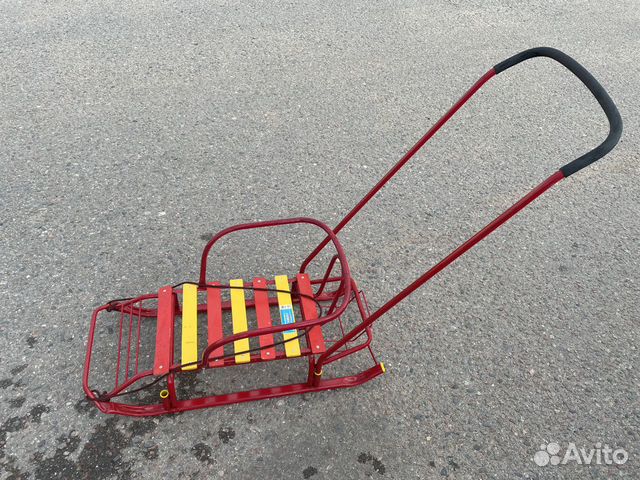 Детские санки Тимка 7 с багажником и ручкой