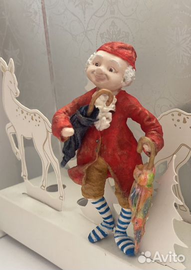 Ватная игрушка Оле Лукойе. Игрушка на елку