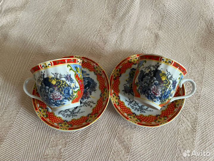 Чайная пара с павлинами