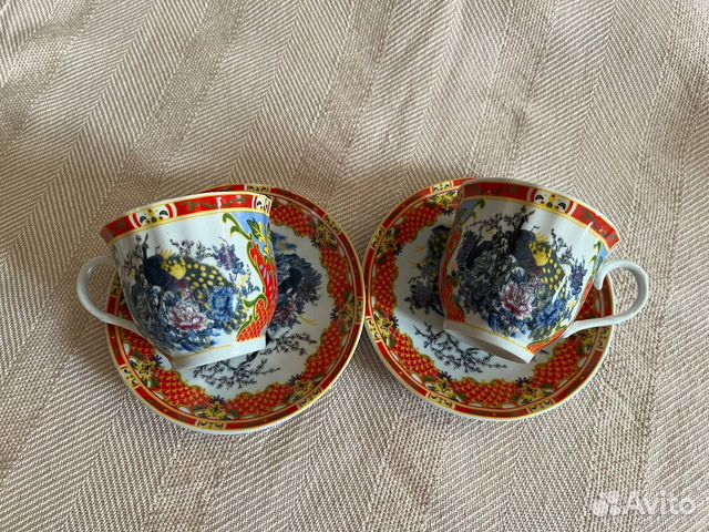 Чайная пара с павлинами